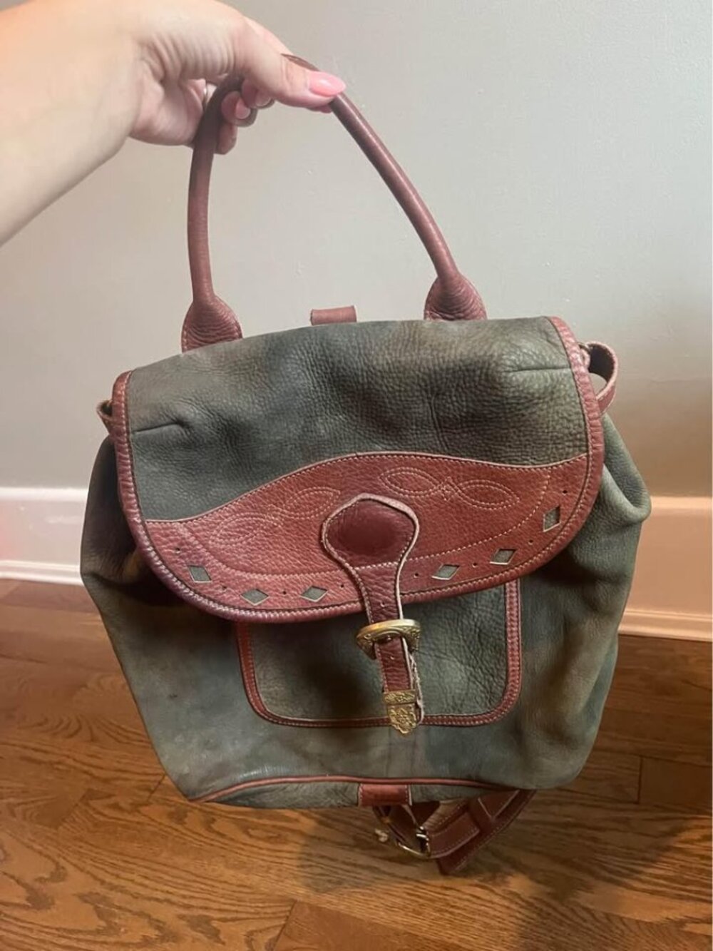 Vintage Roots Leather Backpack